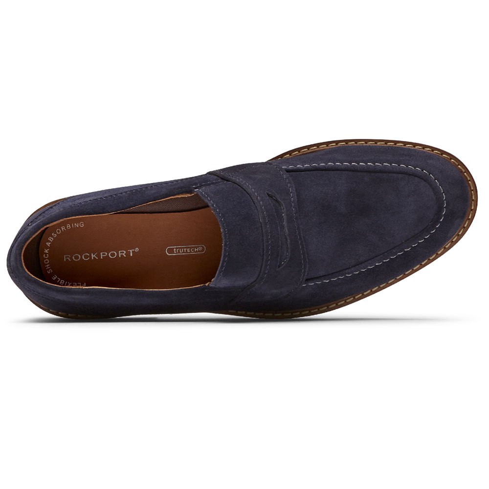 Rockport Singapore Mens Loafers - Kenton Penny Navy - ZS9285170